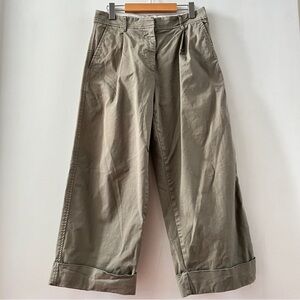 J. Crew Wide Leg Chino Pant Khaki Cotton Cuffed Classic Capsule Piece